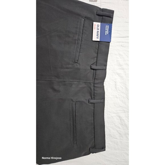Ultimate Tech Slim Black Pants Old Navy 38x30 Mens Stretch Zipper Pockets - Picture 4 of 10